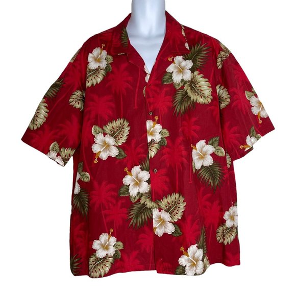 NWT Pacific Legend Aloha Tropical Island Red Floral Beach Vacation Shirt 3XL Big - Picture 1 of 10